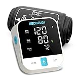 Automatic Upper Arm Blood Pressure Monitor with Backlit LED Display, Adjustable Large Cuff (8.7-16.5 inches / 22-42cm), One-Click Measurement, Heart Rhythm Detection, 2 Users, 240 Sets Memory