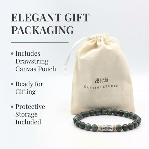 Pulsera de jade verde oscuro para hombre miniatura 3