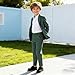 LOLANTA Kids Boys Plaid Suit Fashion Blazer Pants Set 2 Piece Formal Wear Outfit for Wedding(Green, 8-9)