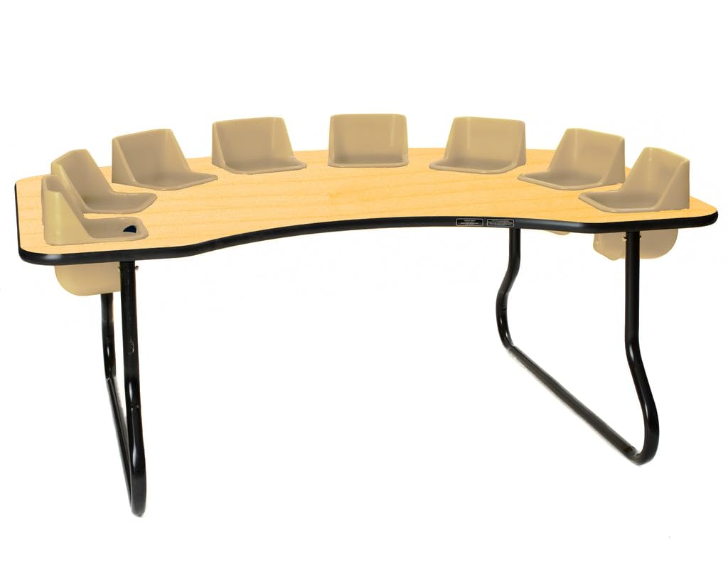 Toddler Tables 8-Seat Feeding Table, Maple Top, Sand Seats