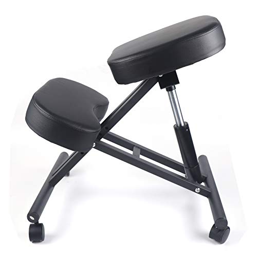 Vielrosse Silla de rodilla ergonómica y ajustable, silla correctora de postura, altura regulable, silla ortopédica sin respaldo, silla de oficina con ruedas para el hogar y la oficina