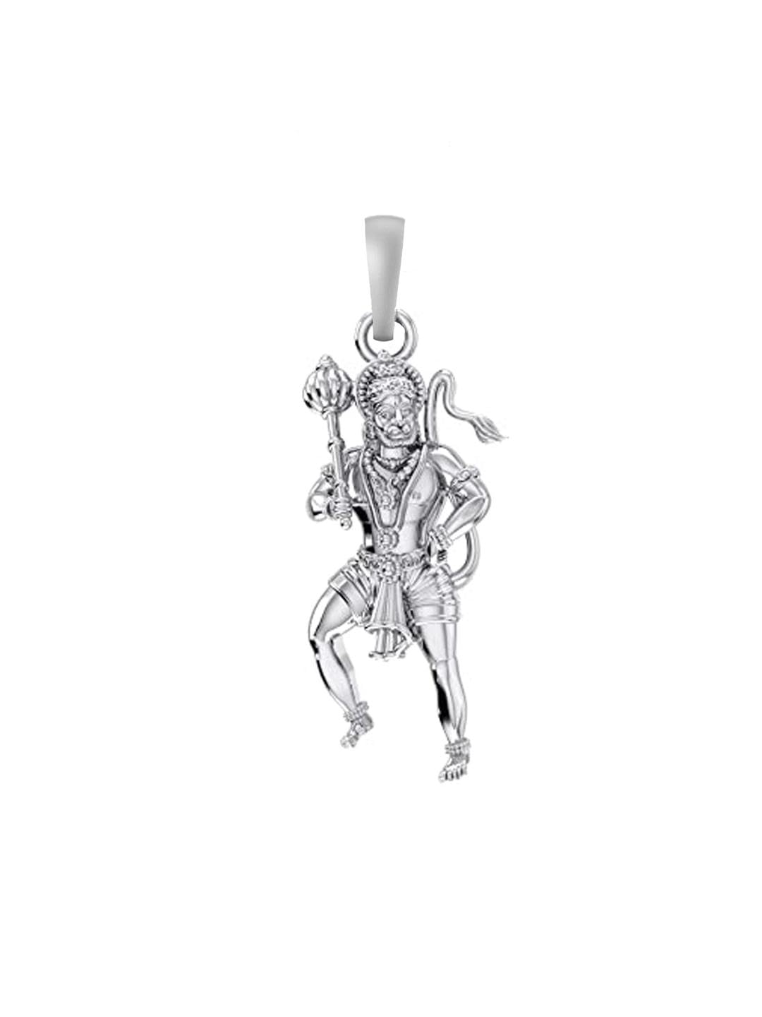 Sterling Silver (92.5% purity) God Hanuman Pendant for Men & Women Pure Silver Lord Bajrang Bali Locket for Good Health & Wealth