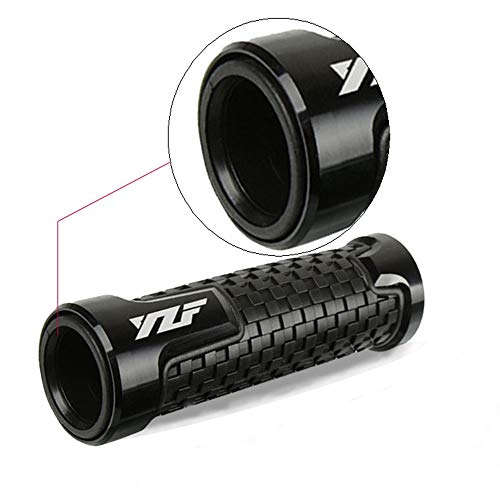 Motorcycle Non Slip Handlebar Grips 7/8" 22Mm Rubber Handle Grips Compatible With Yzf 600R R1 98-19 R3 15-19 R6 99-19 R125 08-19 R6S 06-09 R25 14-19（Black） #TOP3