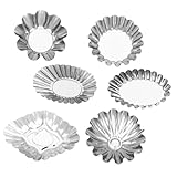 iplusmile 6 piezas Molde para Tartas de Acero Inoxidable de Reutilizables Antiadherente Multiusos para Repostería para Tartaletas y Postres Caseros