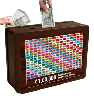 Coin Box for Kids, Wooden Money/Piggy Bank, Carved Design, Money Saving Box for Adult, Wooden Coin Piggy Bank, 100000 Money Saver Jivan_Money_Bank_123-image-8