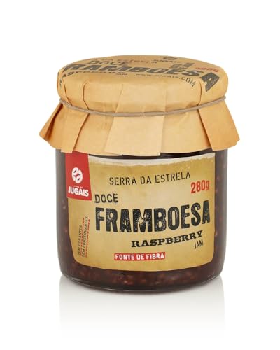 Mermelada de Frambuesas - Frasco de 280g - Proporciona una Dosis Extra de Energía - Ideal para Postres y Desayunos - Sin Colorantes ni Conservantes - Producto Gourmet de Origen Portugués