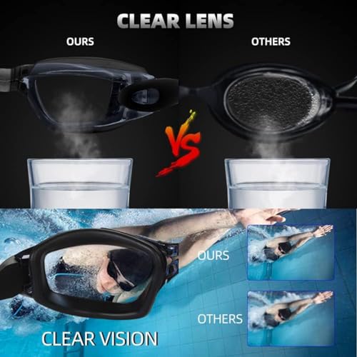 Image of First Lens Powerless Swimming Goggle with Earplug, Square design Swimming cap Men & Women 02