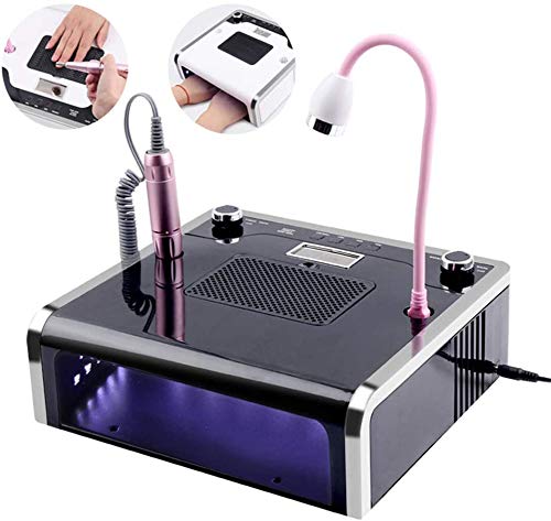 4 in 1 Elektrischer Nagelfräser Staubsauger Nageltrockner Fräser Nagelfeile Maniküre Pediküre Set UV Nagel Lampe Nageltrockner Timer 30s/60s/90s