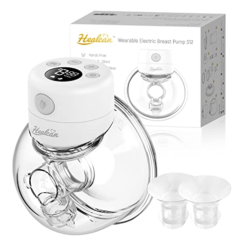 Image of Upgraded Breast Pump, Wearable Breast Pump S12, Hands-Free Electric Breast Pump with LCD Display Smart Timing, 2 Mode & 9 Levels, 24mm Flange, Food Grade Silicone, Including Extra 19mm & 21mm Flanges