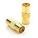deleyCON 2X Adaptador de Antena Adaptador de Acoplamiento Conector Coaxial (IEC) a...