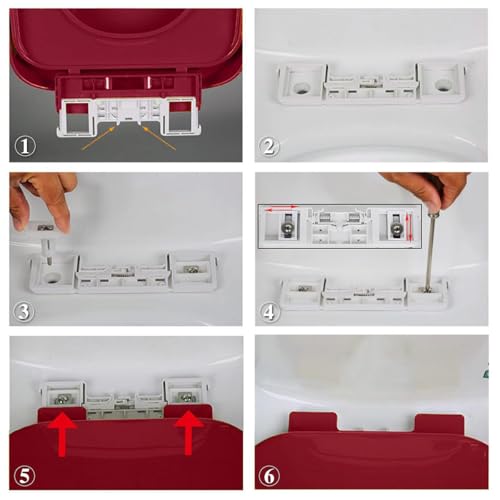 Abattant WC allongé rouge pour résoudre les problèmes de stabilité et de nettoyage