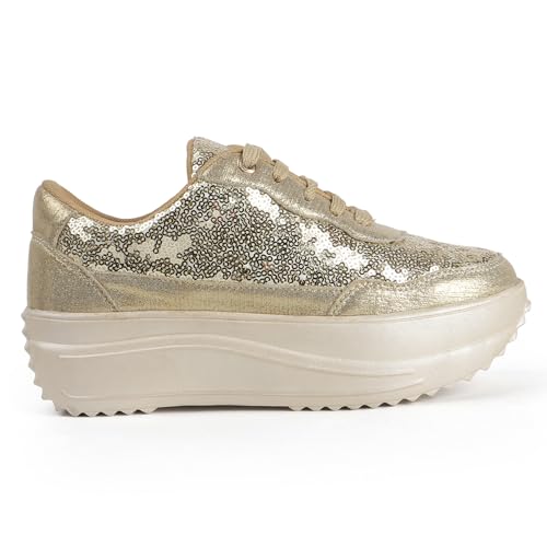 Image of Vendoz Women Casual High Heel Sneakers I Cushioned Insole I All Day Comfortable I Lightweight and Stylish Shoes for Girls CNV4026