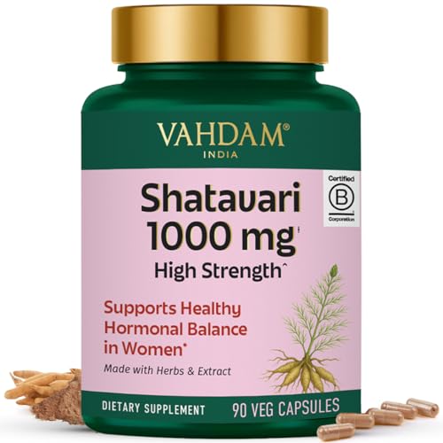 VAHDAM Shatavari Capsules 1000mg Supports Healthy Hormonal Balance in Women Herbal Supplement for Women Vegan Gluten-Free 90 Capsules