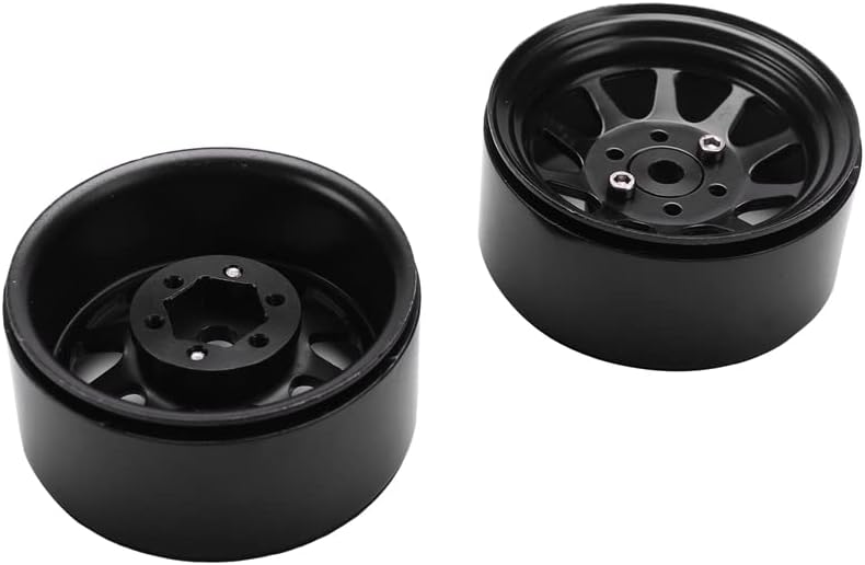 2 Set RC Car Part: 1 Set Dust Proof Shock Absorber Cover Guard & 1 Set Metal Alloy 1.9 Beadlock Wheel Rims - (Color: Blue)