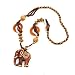 Produktbild SwirlColor Fashion Bohemian Vintage Ethnische Holzperle Harz Elefant Anhänger Lange Pullover Kette Halsketten & Anhänger für Frauen