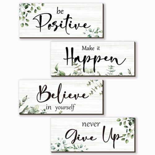 FENCORDAR 4 Pcs Green Office Decor For Women Motivational Wall Decor...