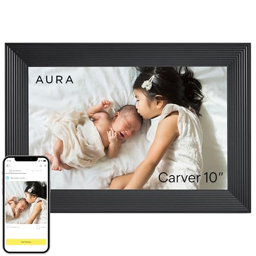 Aura 10' HD Digital Picture Frame | Wirecutter's Best Digital Frame for Gifting | Send Photos Directly to Your Frame from Anywhere | Quick & Easy Setup Over WiFi | Free, Unlimited Storage (No Ads)