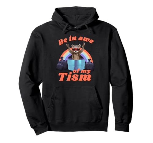 Asómbrate con mi autismo, divertido mapache, diseño de basura, panda Sudadera con Capucha