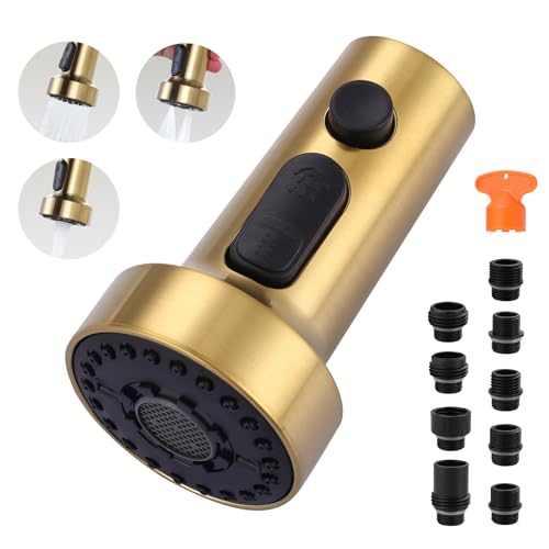 Pull Down Faucet Head Replacement: 3-Function Kitchen Faucet Head with