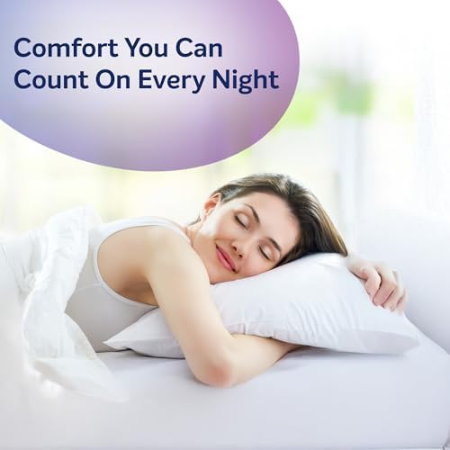 Image of Sleepwell Umang Pillow | Medium Soft & Odour-Free | Recycled Conjugate Fiber Fill | Breathable Polyester Cover | 27 x 17 Inches | Pack of 2