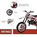 49cc Dirt Bike Pit Bike, Mini Off Road Motocross, Pocket Rocket Trail Bike Gas Powered, Kids Pocket Motorbike for Uphill Downhill, 40KM/H High Speed Racing Bike Red