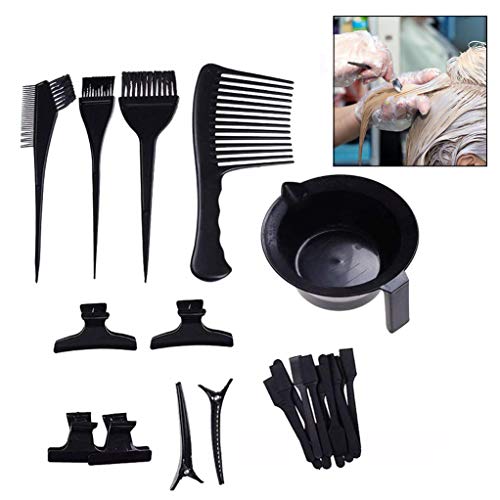 LHKJ 23pcs Kit Coloration Accessoires Bol Teinture Peigne Démélant Pinceaux Cheveux Prune, Peigne Pinceau Brosse Bol Pour Coloration Cheveux Teinture Décolorante Coiffure