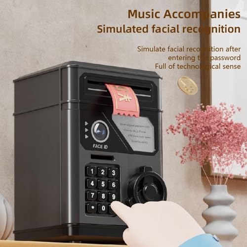 Image of Face Recognition Piggy Bank Toy for Kids 3+| 1Pcs Money Saver ATM Box with Pattern Lock Coin Collector Advanced Gullak Toys for Boys | Girls Birthday Gift for Children Educational & Decor Item