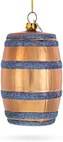 Miniatura 5 de BestPysanky Adorno navideño de cristal de barril de whisky