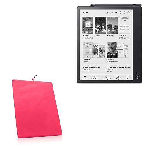 BoxWave Case Compatible with Kobo Elipsa 2E - Velvet Pouch, Soft Velour Fabric Bag Sleeve with Drawstring - Cosmo Pink