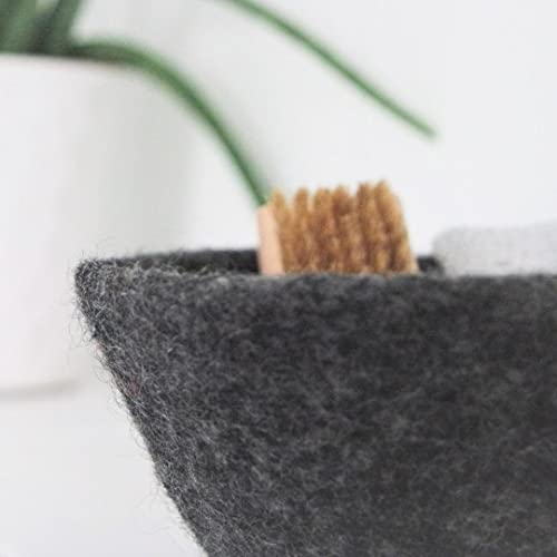 Én Gry & Sif Easter nest and decorative bowl made of felt, handmade, fair trade, loving Easter decoration, dark grey - Image 4