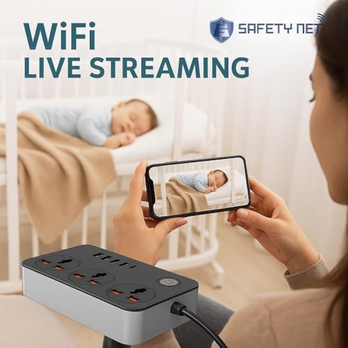 Image of SAFETYNET 1080P Full HD WiFi Security Camera | 24 /7 Continuous Power | iWFCam App Live View | Motion Detection | Loop Recording | Mobile & PC Monitoring (Extension Board Camera)
