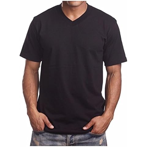 90210 Wholesale Men's Heavy Weight V-Neck T-Shirt Lot Blank Plain Tee Basic Big & Comfy Camo S-5X (Black, M) Cover