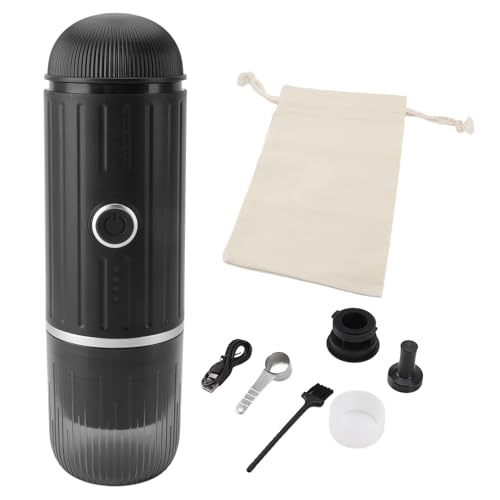 Portable Espresso Machines, Self Heating Coffee Maker Automatic Extraction Small USB Electric Coffee Machines for Car Camping Travel RV Hiking Office (Black)