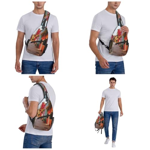 Bolso bandolera unisex negro para viajes y senderismo miniatura 6