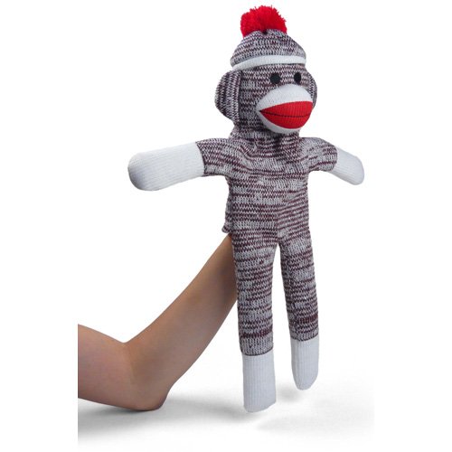 Plushland Sock Monkey Hand Puppet
