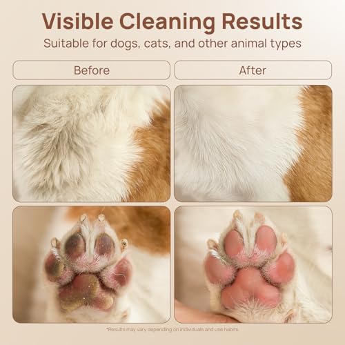 Image of HICC PET Cleaning Glove Wipes PRO for Dogs & Cats, 6PCS Coconut Scent. | Puppy Wipes, No-Rinse Pet Grooming Wipes, Extra Thick Dual-Textured Wipes for Paws, Face, Coat, Outer Ear&Rear-End Area.
