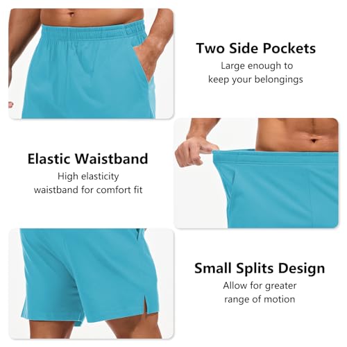Image of AMY COULEE Mens Lounge Shorts 4 inch Pajama Lightweight Cotton Sleep Bottoms with Pockets