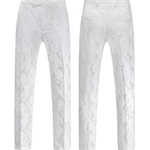 Men's 3-Piece Floral Jacquard Suit Set Wedding Prom Tuxedo with Jacket, Vest & Pants3