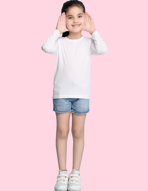 Image of Nusyl Girls Full Sleeves T-Shirt for Kids | Cute Printed Casual Wear | Soft Cotton Blend | Comfortable Regular Fit | 2-16 Years | Multiple Colors