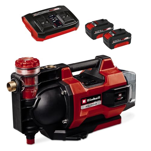 Einhell automatische Akku-Gartenpumpe AQUINNA 36/38 F LED AUTOMATIC Power X-Change (36 V, max. 3800 L/h, max. 37 m Förderhöhe, Automatikfunktion, ECO/Boost, Vorfilter, inkl. 4,0 Ah Akku und Ladegerät)