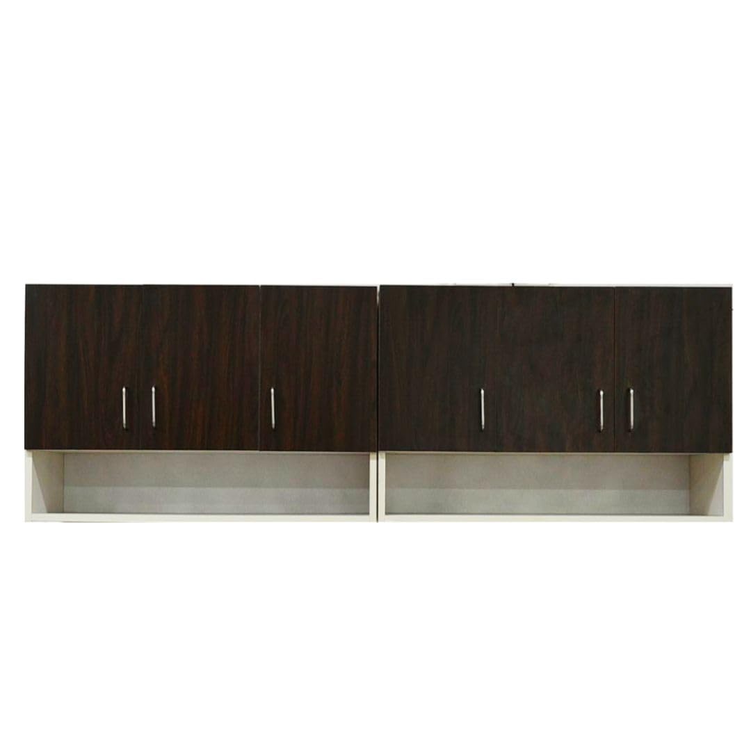 SPECIALITY PANELS Multipurpose Storage Cabinet & Adjustable Shelf Space Organizer Engineered Wood Termites Resistance Wall Mounted for Office, Kitchen, Bedroom (Redica Walnut & Highland Pine, Door 6)