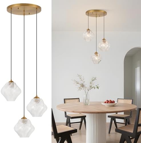 Luzes pendentes de cluster de 3 luzes, lustre de cluster moderno ...