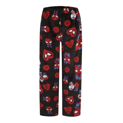 Cartoon Cat Christmas & Halloween Fleece Pajama Pants for Women – Cozy Flannel Lounge Pants for Home & Outwear in Winter