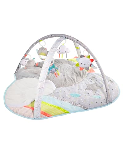 Image of Skip Hop Tummy Time Mat, 3-in-1 Activity Baby Play Gym, Age 0-2y, Silver Lining Cloud, Grey