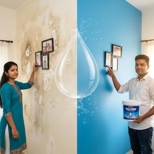 Image of Waterproofing Gel Seelan Ka Baap for Interior & Exterior Walls, Terrace Leakage & Bathroom Dampness Repair Liquid, High Performance Water Proofing Solution Mixes with White Cement, 1 Liter