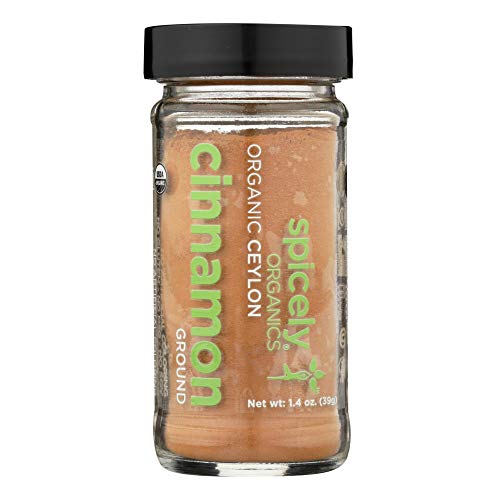 Spicely Organic Ceylon True Cinnamon Ground - Glass Jar - Gluten Free - Non Gmo - Vegan - Kosher