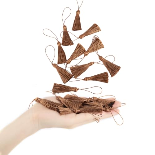 Image of 48Pcs Mini Bookmark Tassels Handmade Keychain Silky Tassel