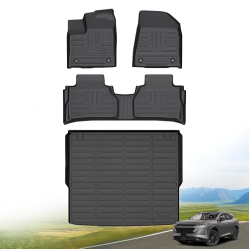 Hutisya-Floor Mats & Cargo Liner Set Fit for 2025 2026 Nissan Murano All Weather Protection Anti-Slip & Durable TPE Full Set Liners Automotive Accessories-Black