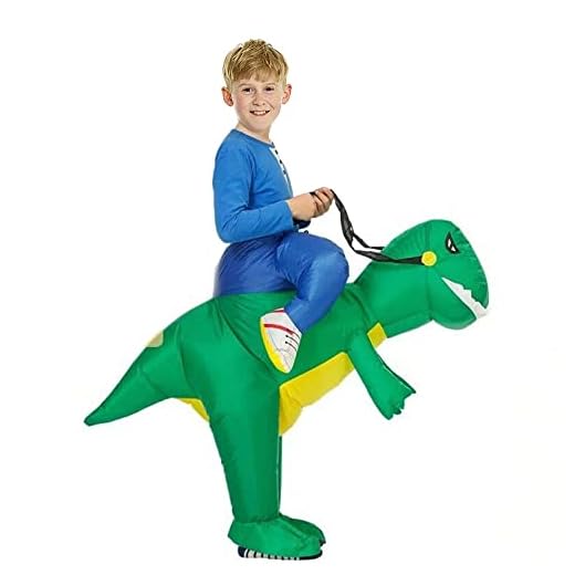 HUAMAO Disfraz de dinosaurio inflable para niños, para ir a la playa o para ir a la playa, para fiestas de Halloween, fiestas hinchables, para niños de 140 a 160 cm