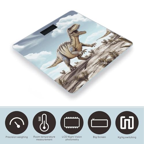 Báscula digital para baño con vidrio templado y pantalla LCD miniatura 3
